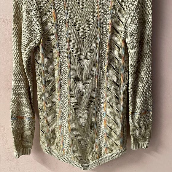 Love on a Hanger Tan Rainbow Knit V-Neck Pullover Sweater Size S EUC - Picture 10 of 11